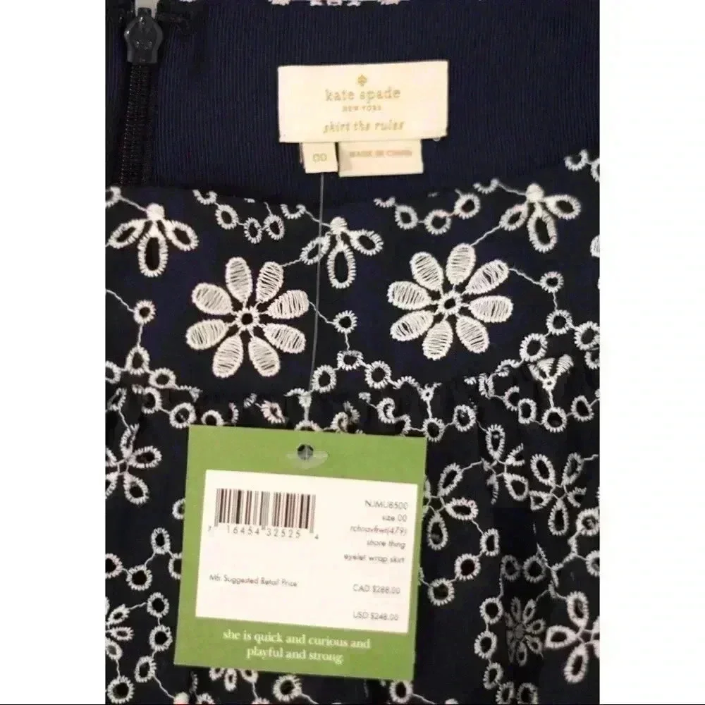 Navy Kate spade Wrap Skirt